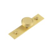 HOX-1040SB-5090SB Frelan Hardware Hoxton Cropley Cupboard Knob 40mm on Plain Backplate Satin Brass