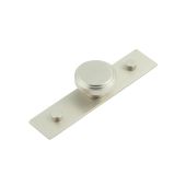 HOX-1040SN-5090SN Frelan Hardware Hoxton Cropley Cupboard Knob 40mm on Plain Backplate Satin Nickel