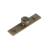 HOX-1130AB-5090AB Frelan Hardware Hoxton Murray Cupboard Knob 30mm on Plain Backplate Antique Brass