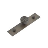 HOX-1130DB-5090DB Frelan Hardware Hoxton Murray Cupboard Knob 30mm on Plain Backplate Dark Bronze
