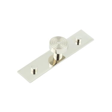 Click Here To Enlarge This Photo Of HOX-1130PN-5090PN Frelan Hardware Hoxton Murray Cupboard Knob 30mm on Plain Backplate Polished Nickel