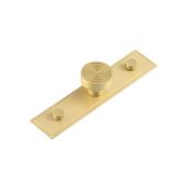 HOX-1130SB-6090SB Frelan Hardware Hoxton Murray Cupboard Knob 30mm on Stepped Backplate Satin Brass