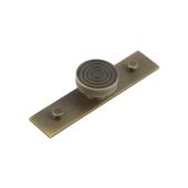 HOX-1140AB-5090AB Frelan Hardware Hoxton Murray Cupboard Knob 40mm on Plain Backplate Antique Brass