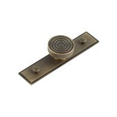 HOX-1140AB-6090AB Frelan Hardware Hoxton Murray Cupboard Knob 40mm on Stepped Backplate Antique Brass