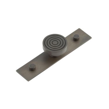 Click Here To Enlarge This Photo Of HOX-1140DB-5090DB Frelan Hardware Hoxton Murray Cupboard Knob 40mm on Plain Backplate Dark Bronze