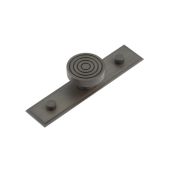HOX-1140DB-6090DB Frelan Hardware Hoxton Murray Cupboard Knob 40mm on Stepped Backplate Dark Bronze