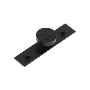 Click Here To Enlarge This Photo Of HOX-1140MB-5090MB Frelan Hardware Hoxton Murray Cupboard Knob 40mm on Plain Backplate Matt Black