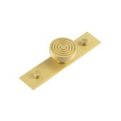HOX-1140SB-5090SB Frelan Hardware Hoxton Murray Cupboard Knob 40mm on Plain Backplate Satin Brass