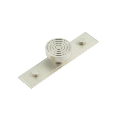 Click Here To Enlarge This Photo Of HOX-1140SN-6090SN Frelan Hardware Hoxton Murray Cupboard Knob 40mm on Stepped Backplate Satin Nickel