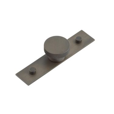 Click Here To Enlarge This Photo Of HOX-140DB-5090DB Frelan Hardware Hoxton Wenlock Cupboard Knob 40mm on Plain Backplate Dark Bronze