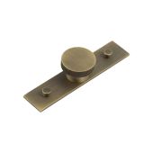 HOX-240AB-5090AB Frelan Hardware Hoxton Thaxted Cupboard Knob 40mm on Plain Backplate Antique Brass