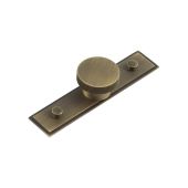 HOX-240AB-6090AB Frelan Hardware Hoxton Thaxted Cupboard Knob 40mm on Stepped Backplate Antique Brass