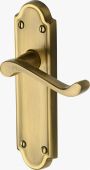 V313-AT Heritage Brass Door Handle Lever Latch Meridian Design Antique Brass Finish