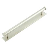 HOX-260SN-6060SN Frelan Hardware Hoxton Thaxted Cabinet Handle 224mm on Stepped Backplate Satin Nickel