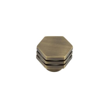 Click Here To Enlarge This Photo Of HOX330AB Frelan Hardware Hoxton Nile Cupboard Knob 30mm Antique Brass