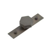 HOX-340DB-5090DB Frelan Hardware Hoxton Nile Cupboard Knob 40mm on Plain Backplate Dark Bronze