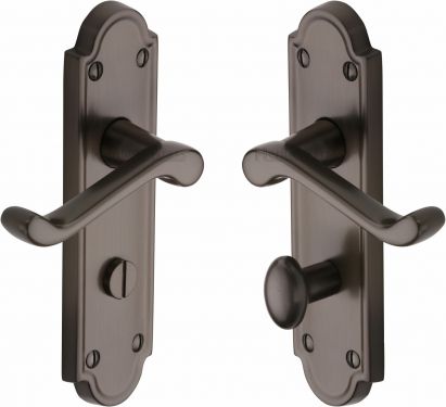 Click Here To Enlarge This Photo Of V330-MB Heritage Brass Door Handle Bathroom Set Meridian Design Matt Bronze Finish