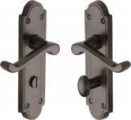 V330-MB Heritage Brass Door Handle Bathroom Set Meridian Design Matt Bronze Finish