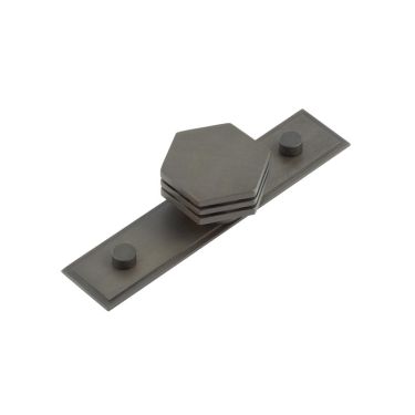 Click Here To Enlarge This Photo Of HOX-340DB-6090DB Frelan Hardware Hoxton Nile Cupboard Knob 40mm on Stepped Backplate Dark Bronze