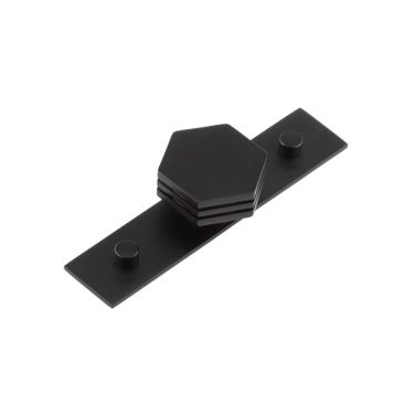 Click Here To Enlarge This Photo Of HOX-340MB-5090MB Frelan Hardware Hoxton Nile Cupboard Knob 40mm on Plain Backplate Matt Black