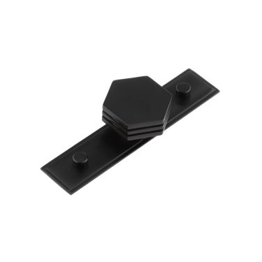 Click Here To Enlarge This Photo Of HOX-340MB-6090MB Frelan Hardware Hoxton Nile Cupboard Knob 40mm on Stepped Backplate Matt Black