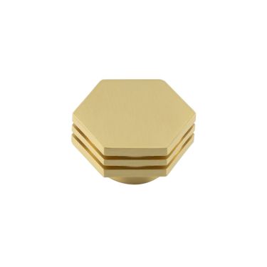 Click Here To Enlarge This Photo Of HOX340SB Frelan Hardware Hoxton Nile Cupboard Knob 40mm Satin Brass