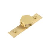 HOX-340SB-6090SB Frelan Hardware Hoxton Nile Cupboard Knob 40mm on Stepped Backplate Satin Brass
