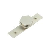 HOX-340SN-5090SN Frelan Hardware Hoxton Nile Cupboard Knob 40mm on Plain Backplate Satin Nickel