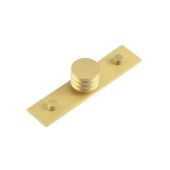 HOX-430SB-5090SB Frelan Hardware Hoxton Sturt Cupboard Knob 30mm on Plain Backplate Satin Brass