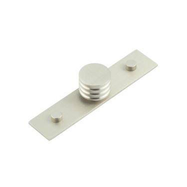 Click Here To Enlarge This Photo Of HOX-430SN-5090SN Frelan Hardware Hoxton Sturt Cupboard Knob 30mm on Plain Backplate Satin Nickel