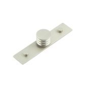 HOX-430SN-5090SN Frelan Hardware Hoxton Sturt Cupboard Knob 30mm on Plain Backplate Satin Nickel