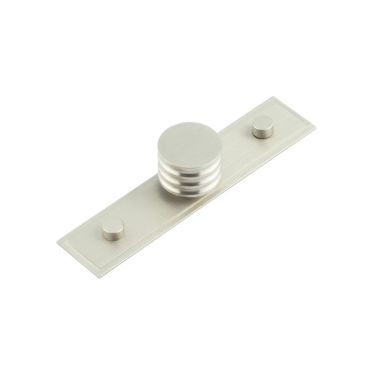 Click Here To Enlarge This Photo Of HOX-430SN-6090SN Frelan Hardware Hoxton Sturt Cupboard Knob 30mm on Stepped Backplate Satin Nickel