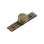 HOX-440AB-6090AB Frelan Hardware Hoxton Sturt Cupboard Knob 40mm on Stepped Backplate Antique Brass