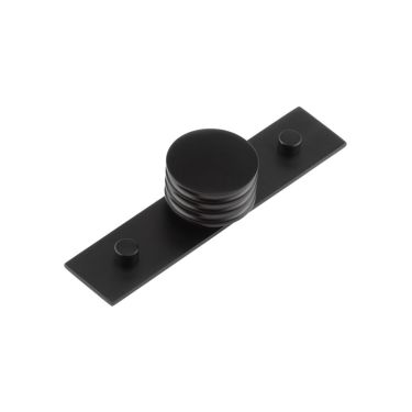 Click Here To Enlarge This Photo Of HOX-440MB-5090MB Frelan Hardware Hoxton Sturt Cupboard Knob 40mm on Plain Backplate Matt Black