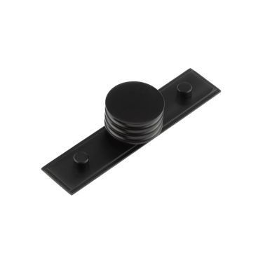 Click Here To Enlarge This Photo Of HOX-440MB-6090MB Frelan Hardware Hoxton Sturt Cupboard Knob 40mm on Stepped Backplate Matt Black