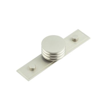 Click Here To Enlarge This Photo Of HOX-440SN-6090SN Frelan Hardware Hoxton Sturt Cupboard Knob 40mm on Stepped Backplate Satin Nickel