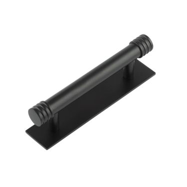 Click Here To Enlarge This Photo Of HOX-450MB-5050MB Frelan Hardware Hoxton Sturt Cabinet Handle 96mm on Plain Backplate Backplate Matt Black