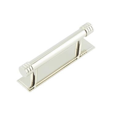 Click Here To Enlarge This Photo Of HOX-450PN-6050PN Frelan Hardware Hoxton Sturt Cabinet Handle 96mm on Stepped Backplate Backplate Polished Nickel