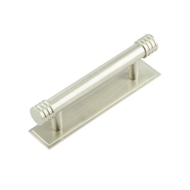 Click Here To Enlarge This Photo Of HOX-450SN-6050SN Frelan Hardware Hoxton Sturt Cabinet Handle 96mm on Stepped Backplate Backplate Satin Nickel