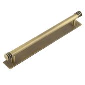 HOX-460AB-5060AB Frelan Hardware Hoxton Sturt Cabinet Handle 224mm on Plain Backplate Backplate Antique Brass