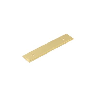 Click Here To Enlarge This Photo Of HOX6050SB Frelan Hardware Hoxton Rushton Backplate for Cupboard Knob 140x30mm Satin Brass