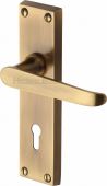 V3900-AT Heritage Brass Door Handle Lever Lock Victoria Design Antique Brass Finish