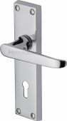V3900-PC Heritage Brass Door Handle Lever Lock Victoria Design Polished Chrome Finish