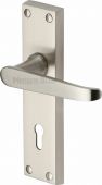 V3900-SN Heritage Brass Door Handle Lever Lock Victoria Design Satin Nickel Finish