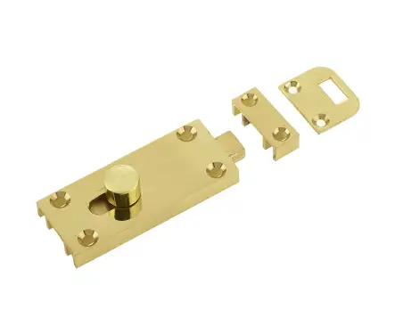 Click Here To Enlarge This Photo Of J1414PB Frelan Hardware Jedo Bathroom Slide Bolt 63x25mm Polished Brass