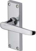 V3910-PC Heritage Brass Door Handle Lever Latch Victoria Short Design Polished Chrome Finish