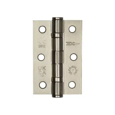 Click Here To Enlarge This Photo Of J8502SN Frelan Hardware Jedo Grade 7 &lpar;Mild Steel&rpar; Ball Bearing Hinges 76mm x 50mm x 2mm Satin Nickel
