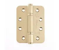 J9633SB Frelan Hardware Jedo Certifire Grade 13 (Stainless Steel) Radius Polymer Bearing 3 Knuckle Hinges 102mm x 76mm x 3mm Satin Brass (Pack of 3)