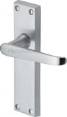 V3913-SC Heritage Brass Door Handle Lever Latch Victoria Design Satin Chrome Finish