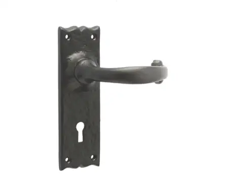 Click Here To Enlarge This Photo Of JAB1 Frelan Hardware Jedo Black Antique Regal Suite Door Handles on Lockplate